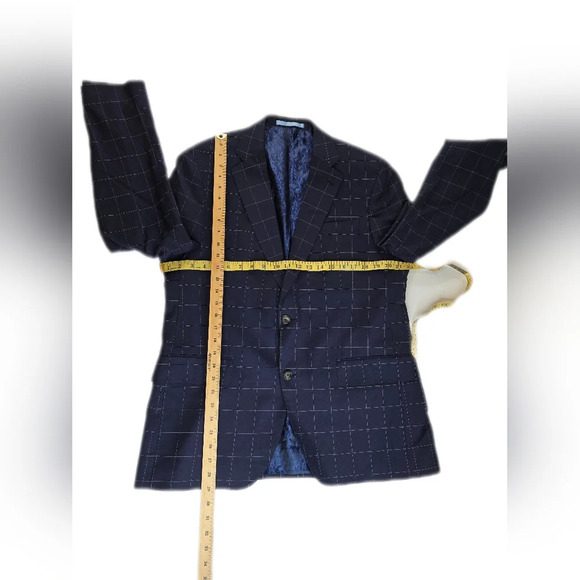 Classic Sand Copenhagen virgin wool suit . Navy Check. Size EU 54/US 42R - Picture 6 of 16